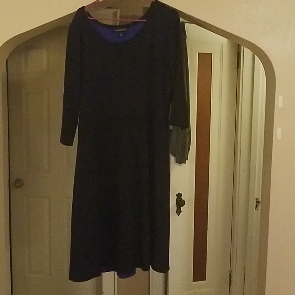 Black and blue sweater dress